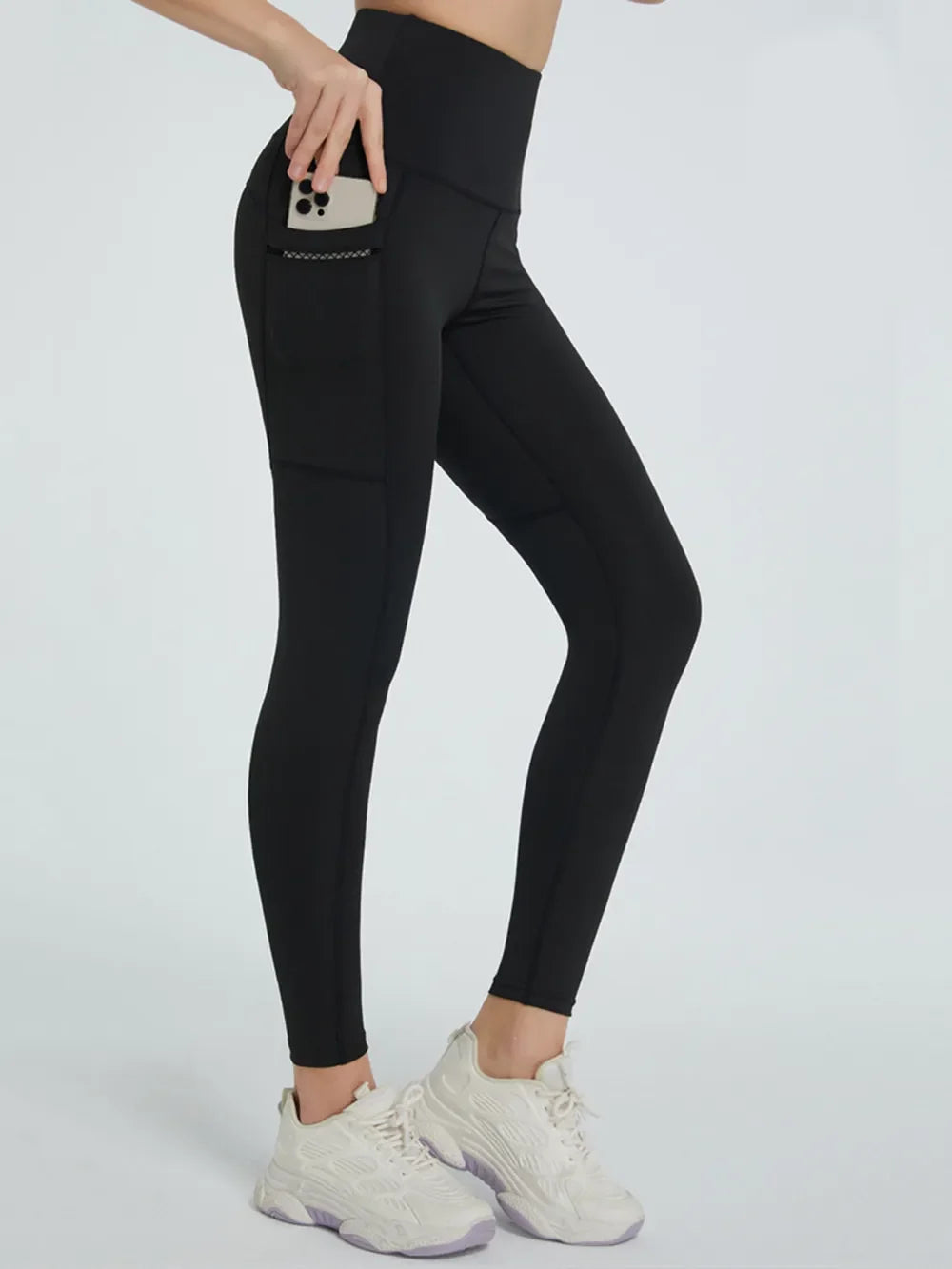 High Waist Full Length Active Leggings with Side Pockets