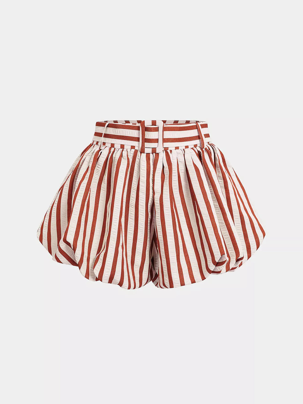 High-Waisted Striped Bubble Shorts