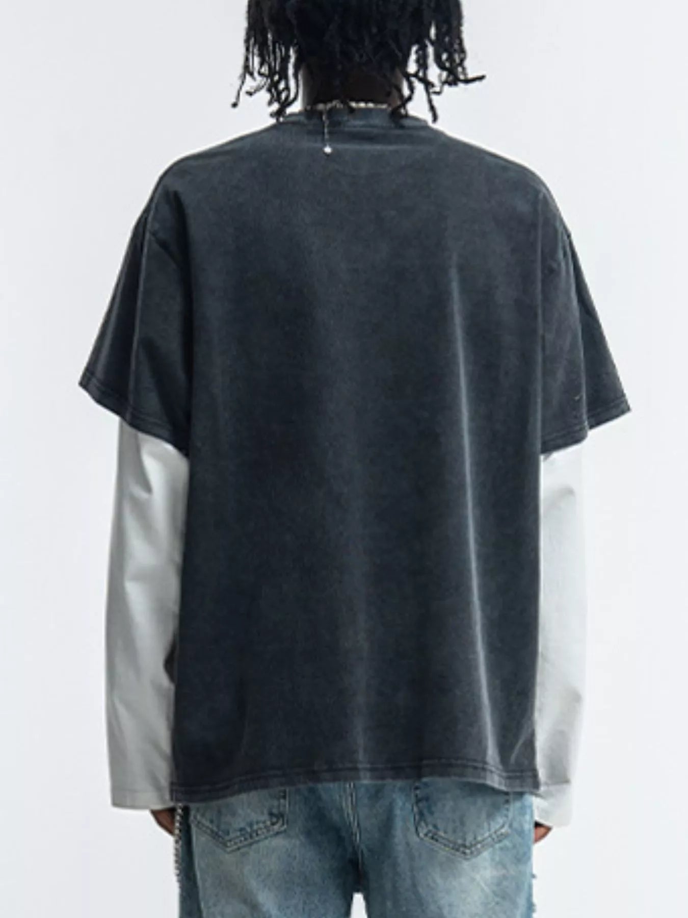 Men's Fake Two-Piece Long Sleeve T-Shirt