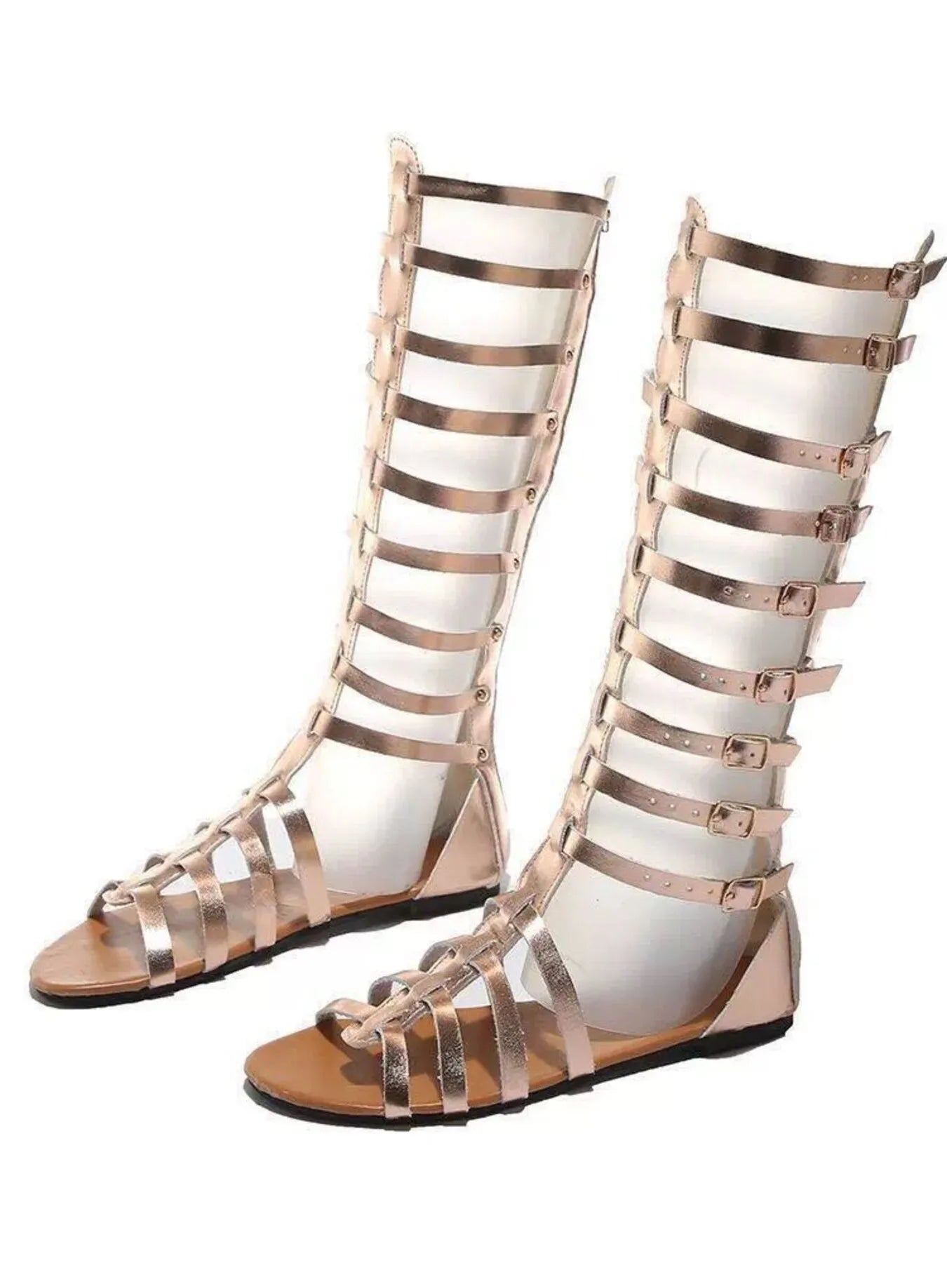 Strappy Sandals with Multiple Buckles