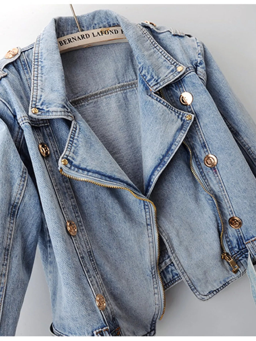 Asymmetrical Zip Denim Jacket