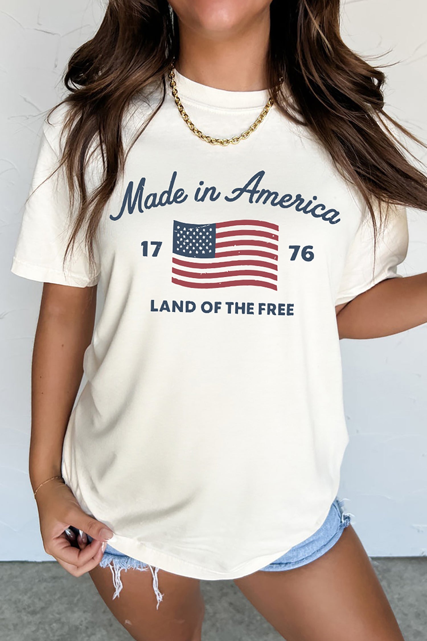 White American Flag Retro Inspired Graphic Tee