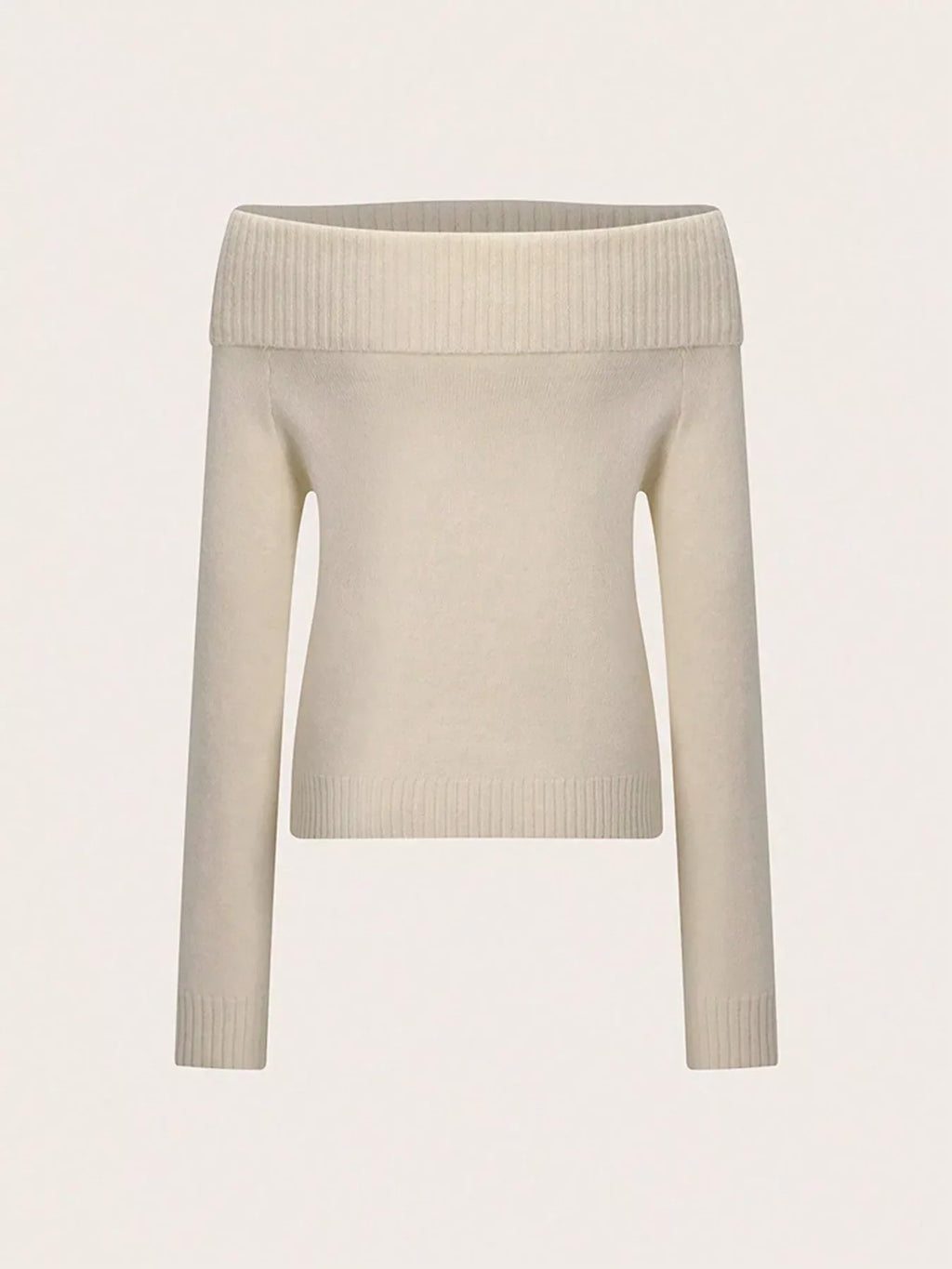 Ribbed Knit Off Shoulder Sweater