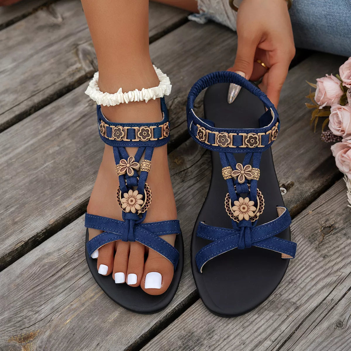 T-Strap Ankle Sandals