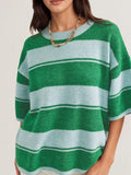 Striped Half Sleeve Sweater