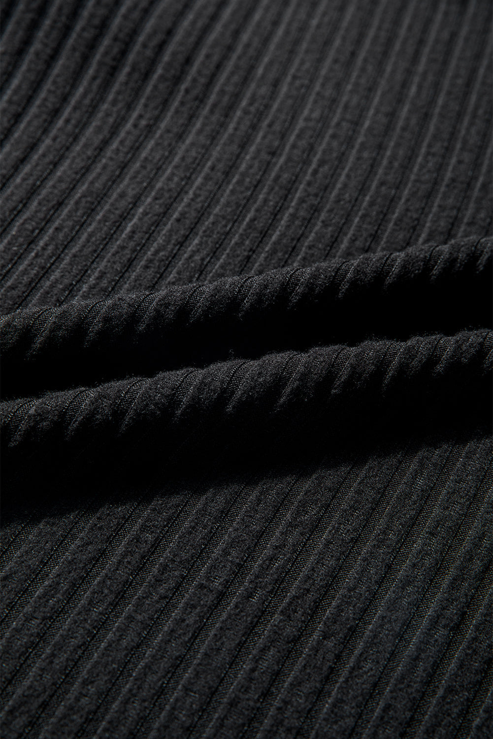Solid Ribbed Knit Textured Round Neck Top