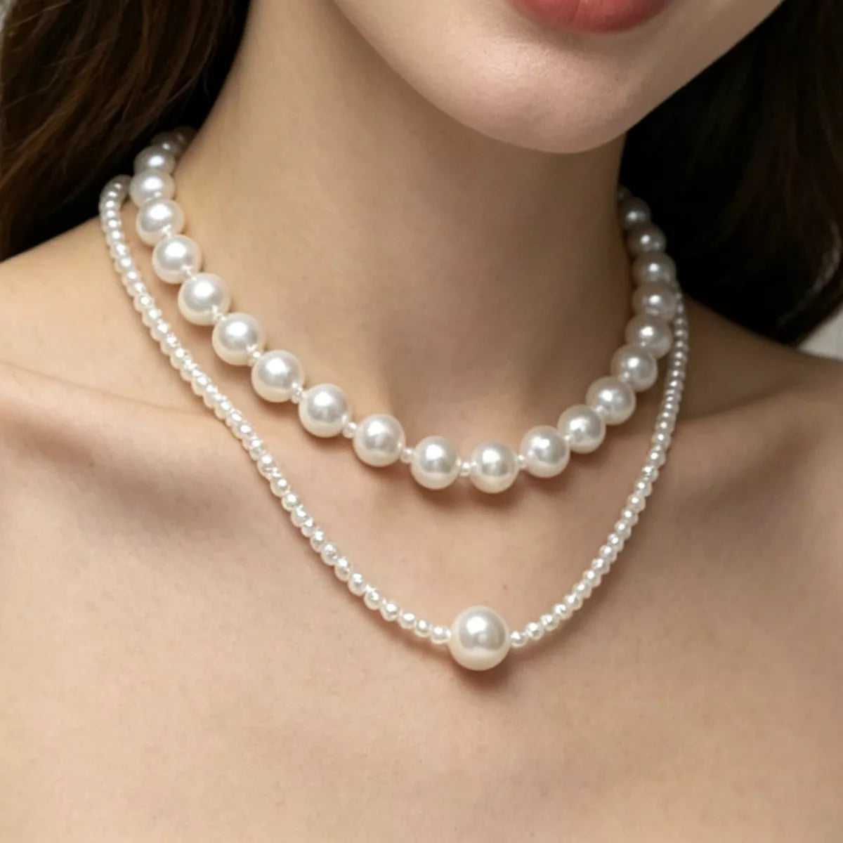 Elegant Double Layer Pearl Necklace