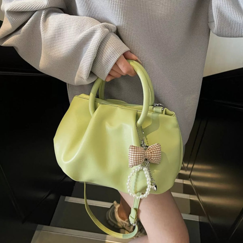 Ruched Top Handle Crossbody Bag