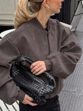 Zip Up Dropped Shoulder Jacket