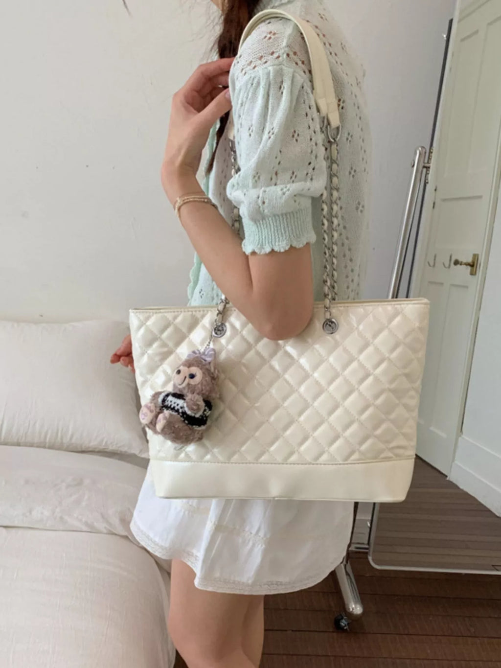 Quilted PU Leather Shoulder Bag