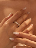 18K Gold-Plated Stainless Steel Zircon Stackable Ring