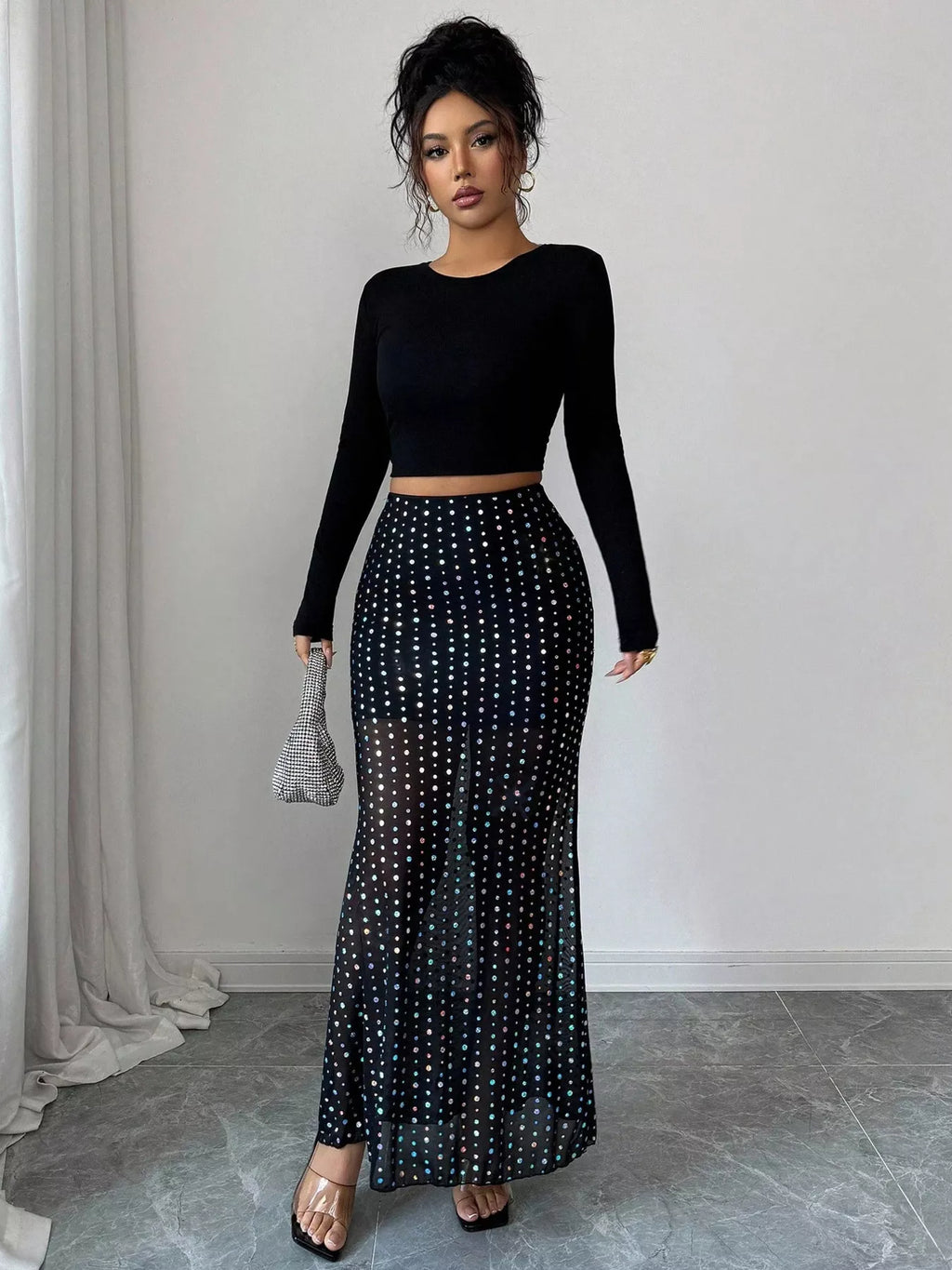 Polka Dot Maxi Skirt