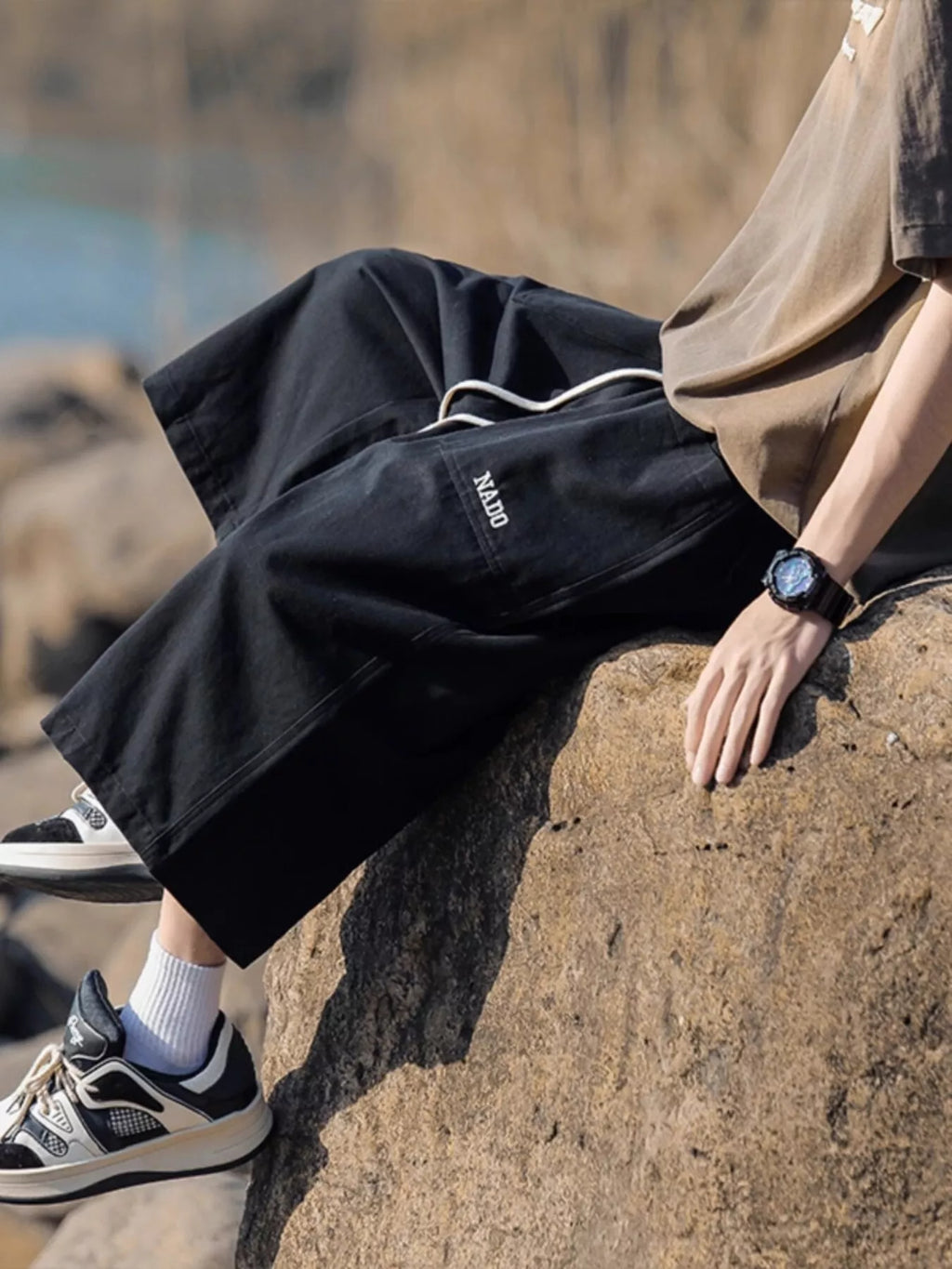 Men's Casual Loose Fit Cropped Pants