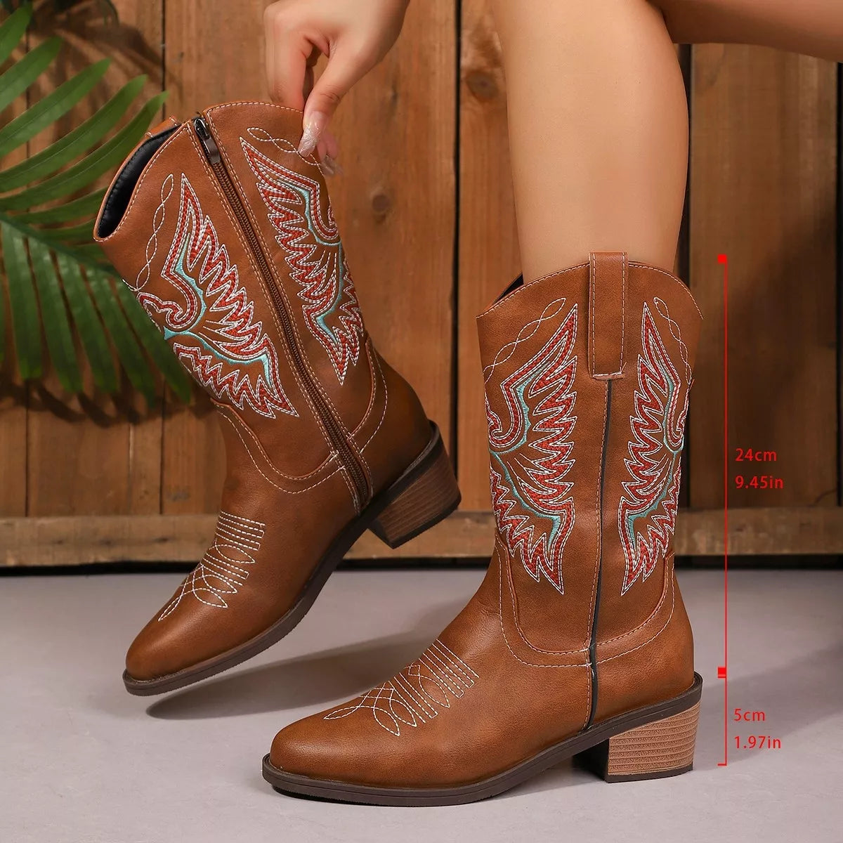 Embroidered Western Cowboy Boots