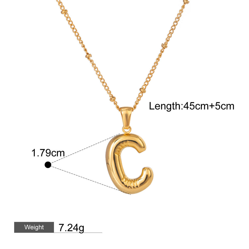 18K gold letters with birthstone design exquisite dazzling necklace