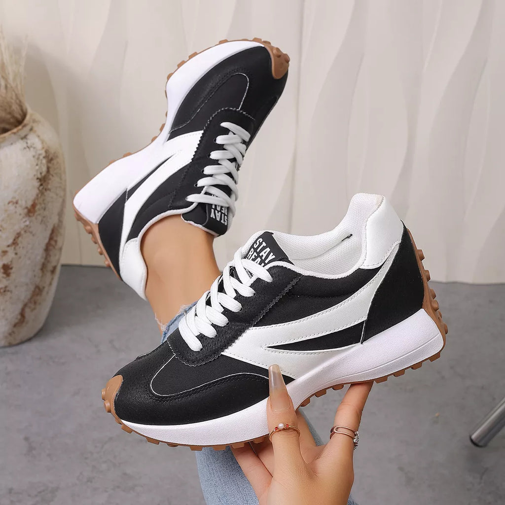 Color‑Blocked Platform Casual Sneakers