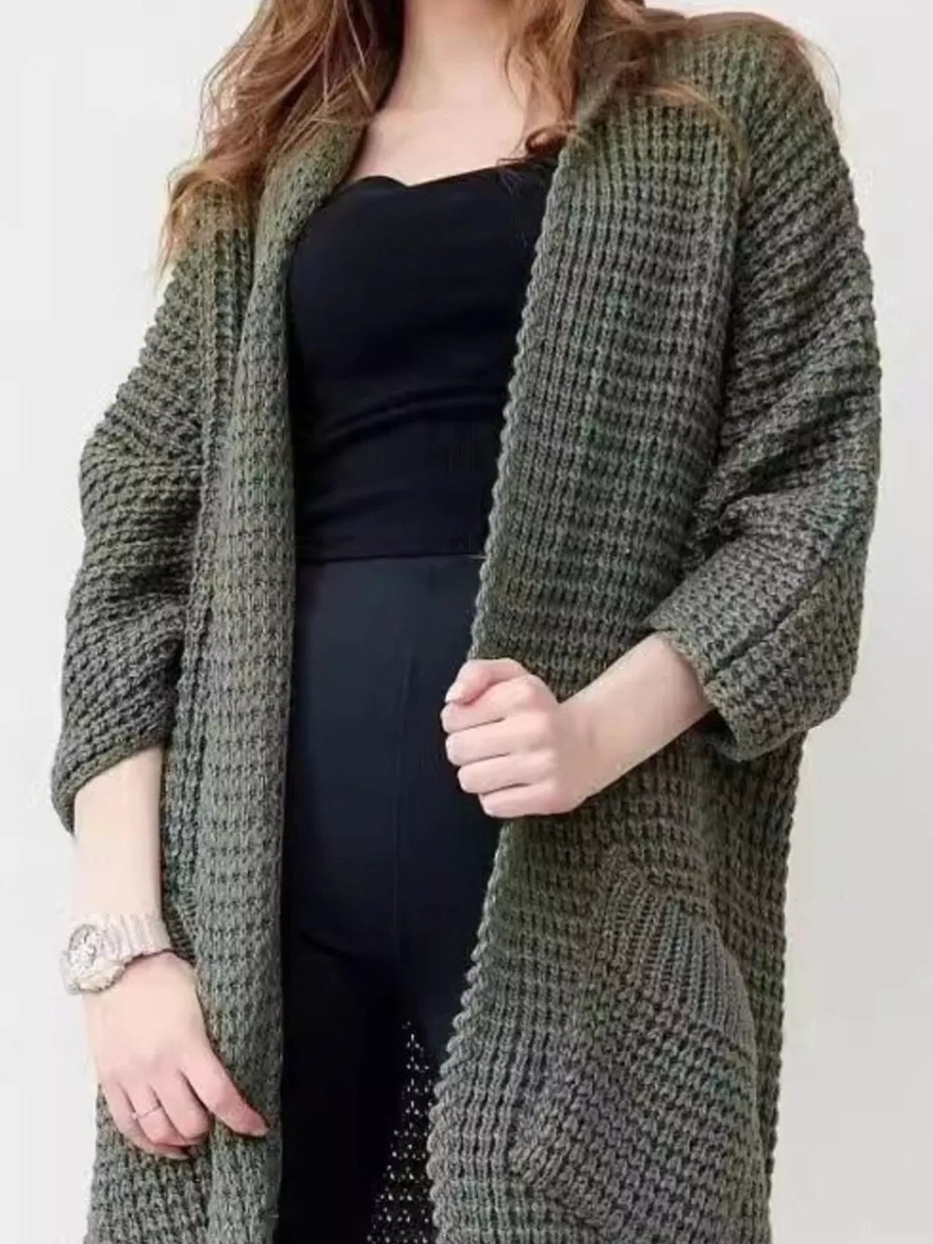 Chunky Knit Open Front Cardigan