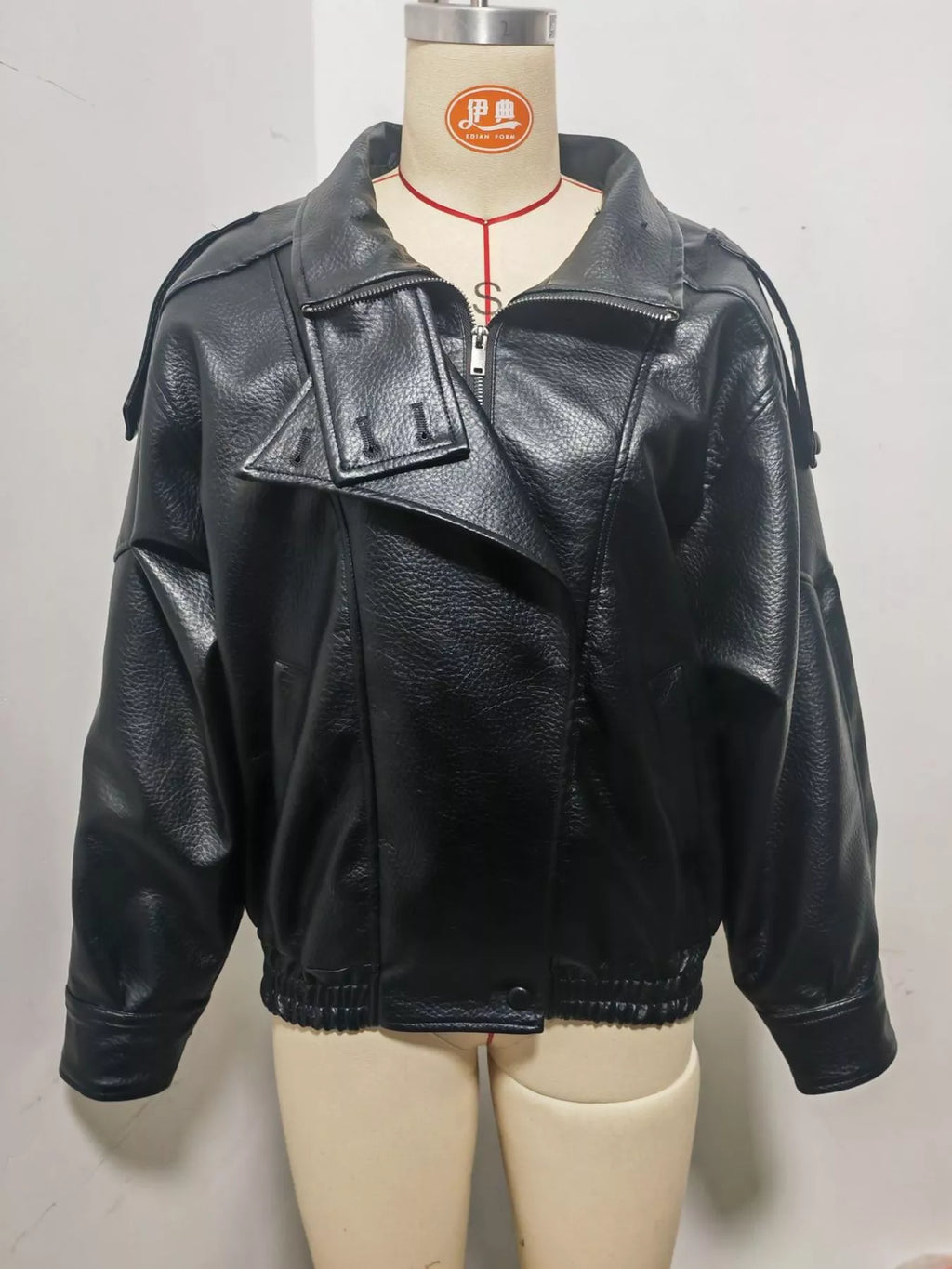 Zip-Up Faux Leather Moto Jacket