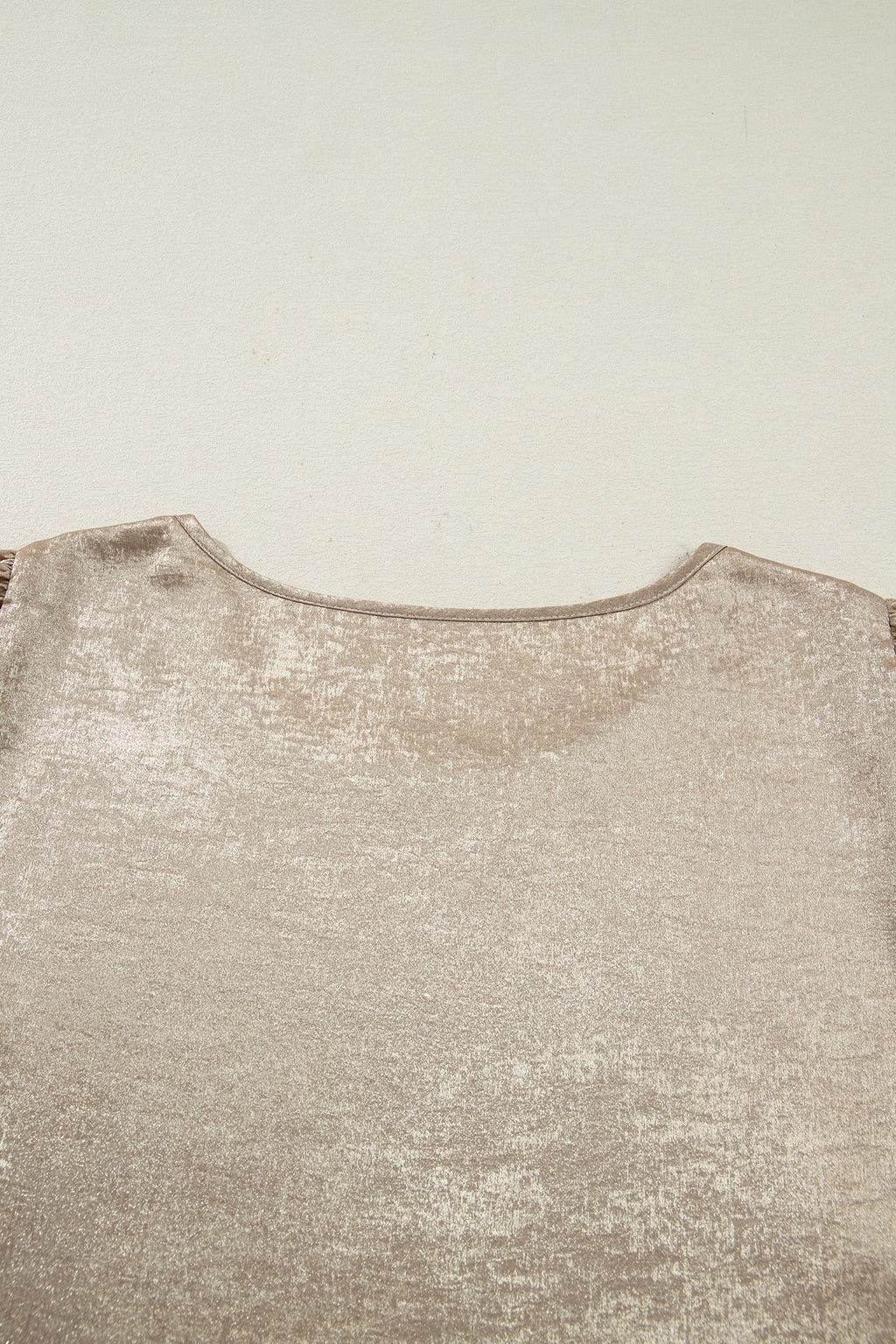 Apricot Plus Size Metallic Long Flounce Sleeve Blouse