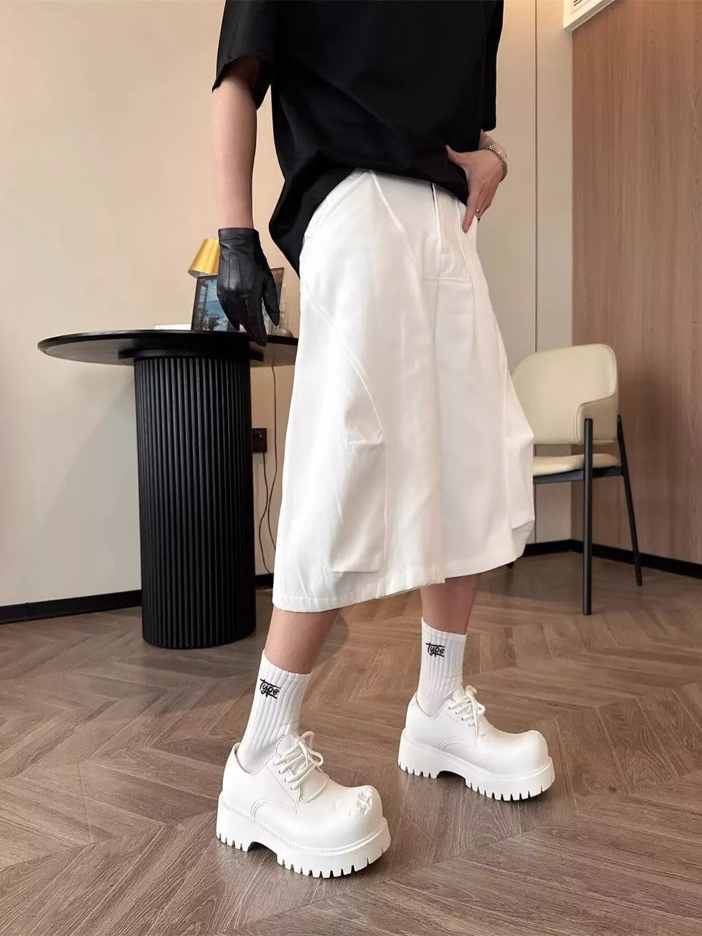 Men's Wide-Leg Cargo Cropped Pants