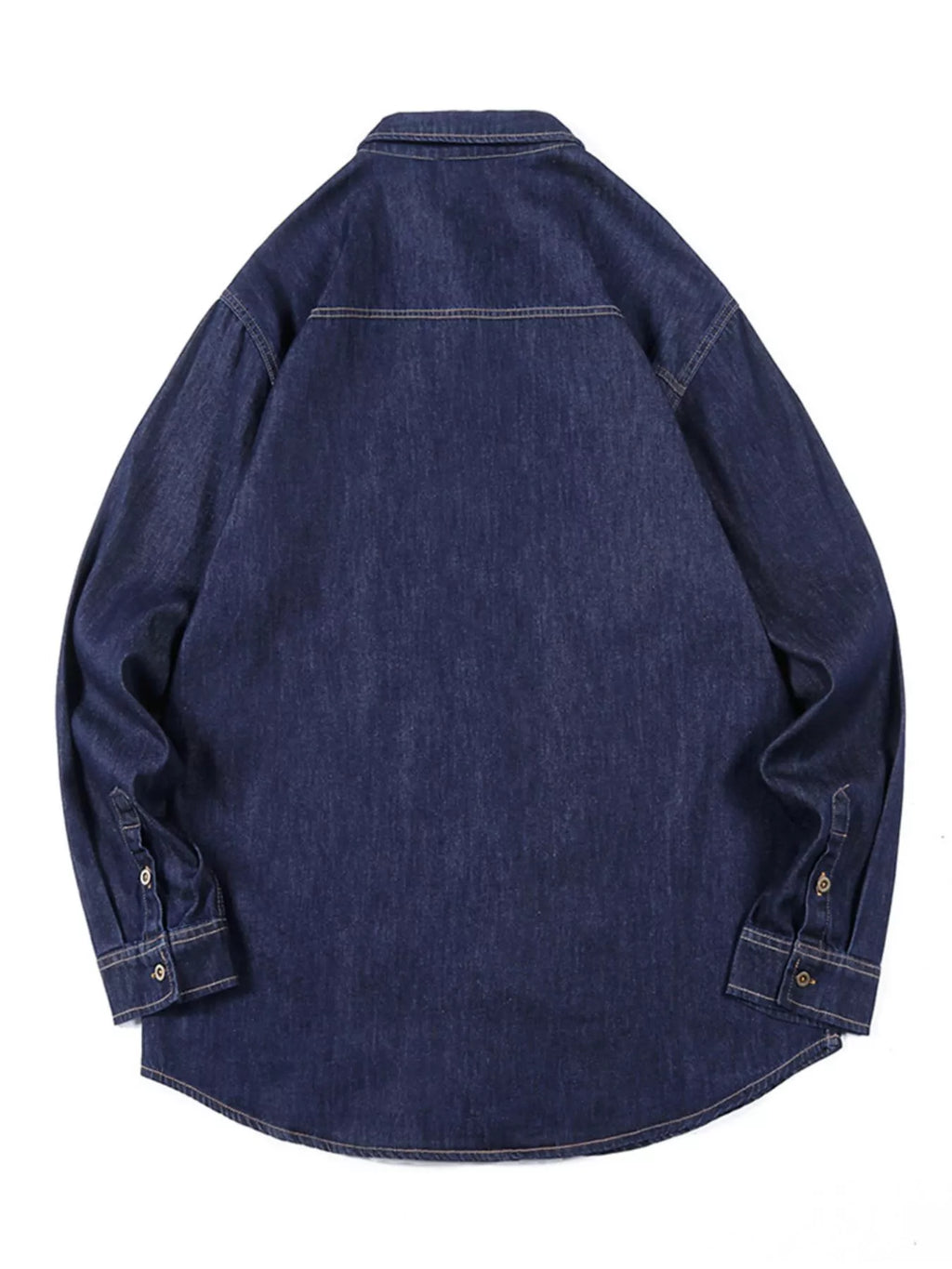 Men's Plus Size Button Up Long Sleeve Denim Shirt