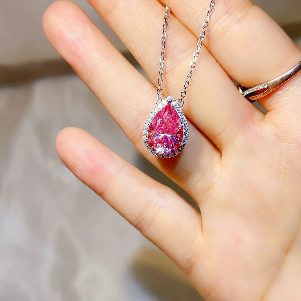 5 Carat 925 Sterling Silver Moissanite Pendant Necklace