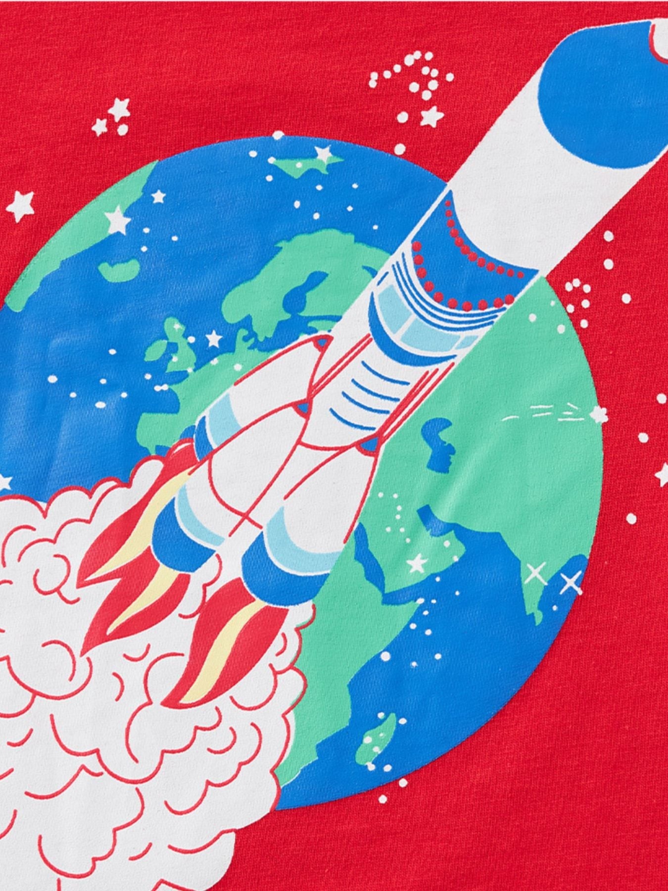 Children's Rocket Graphic Short Sleeve Casual T-Shirt