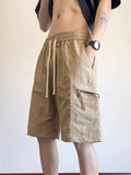 Men's Plus Size Drawstring Relaxed Fit Cargo Shorts