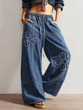 Flower Wide Leg Jeans