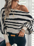 Striped Lantern Sleeve Sweater