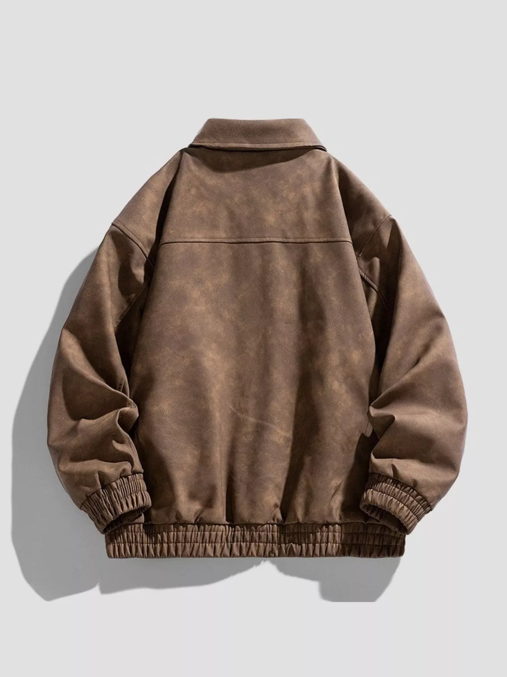 Men's Plus Size Zip-Up Collared Neck Jacket