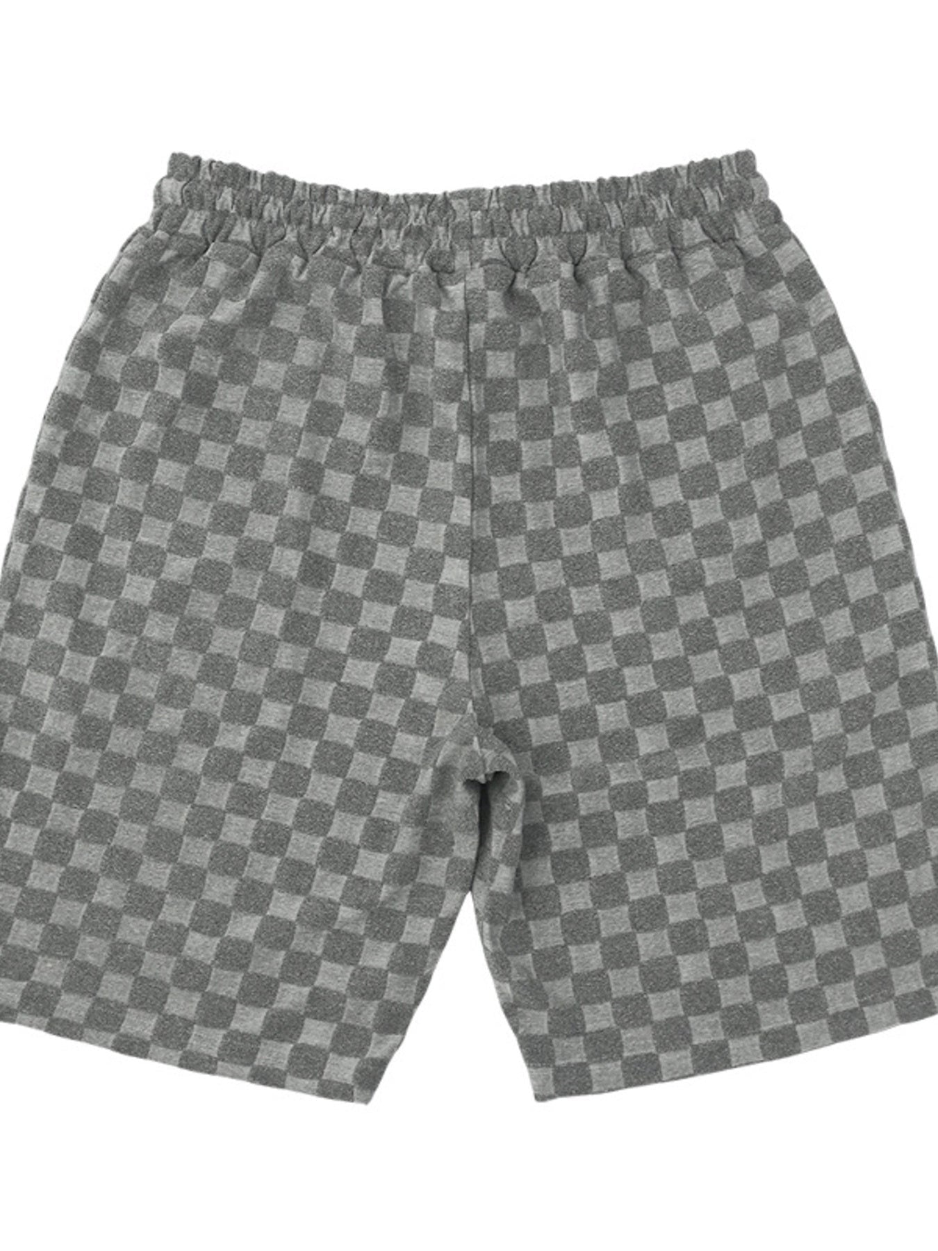 Men's Full Size Textured Checkered Casual Shorts Plus Size