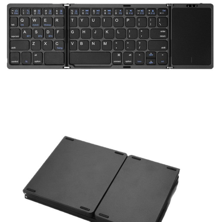 Three Folding Wireless Bluetooth Keyboard Touch Pad Mobile Phone Tablet Notebook Portable Folding Keyboard