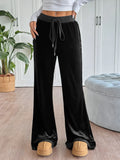 Wide-Leg Drawstring Pants