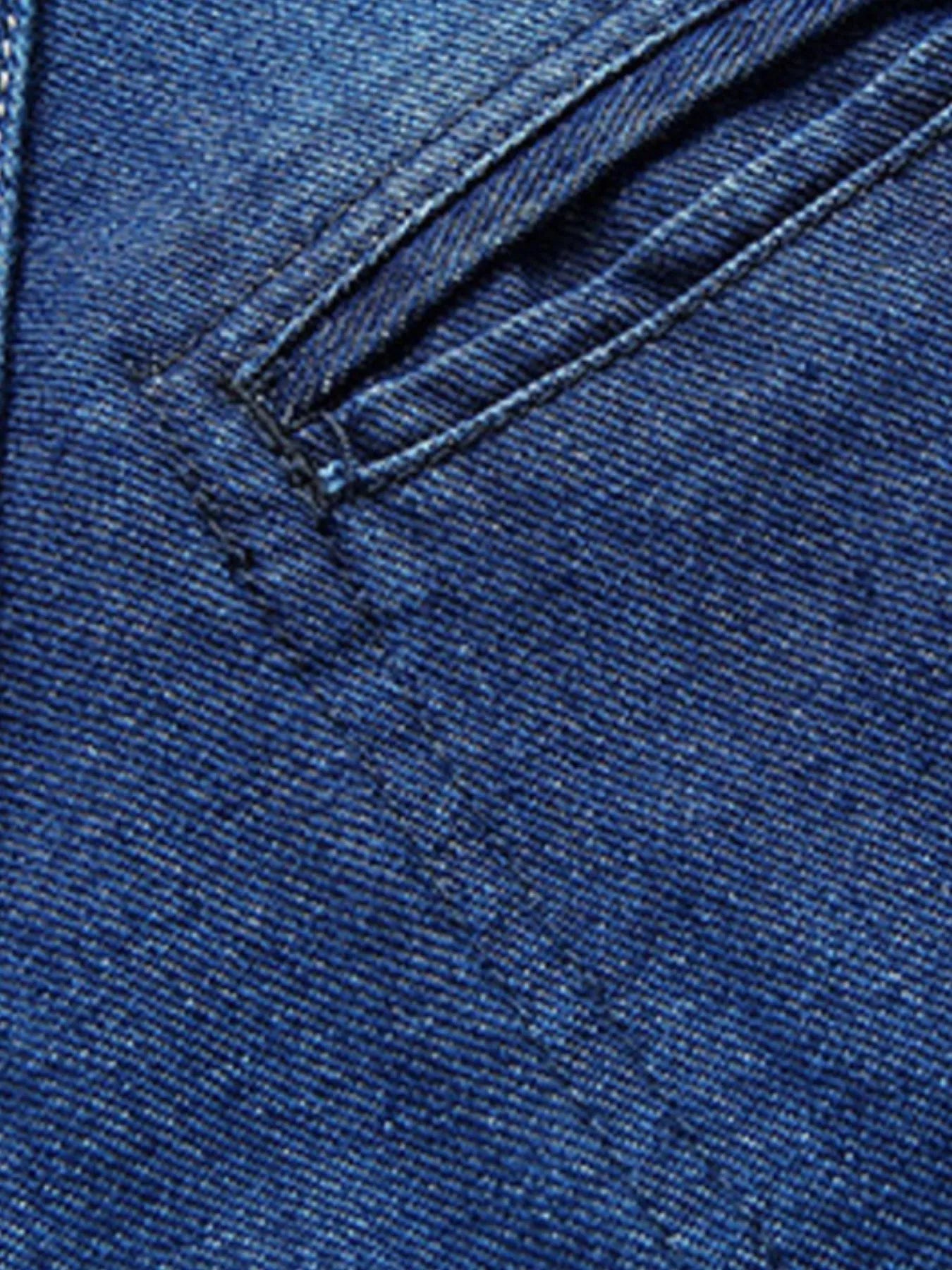 Men's Plus Size Button Up Long Sleeve Denim Blazer