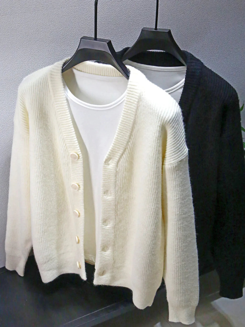 Men's Plus Size Button Up Long Sleeve Cardigan