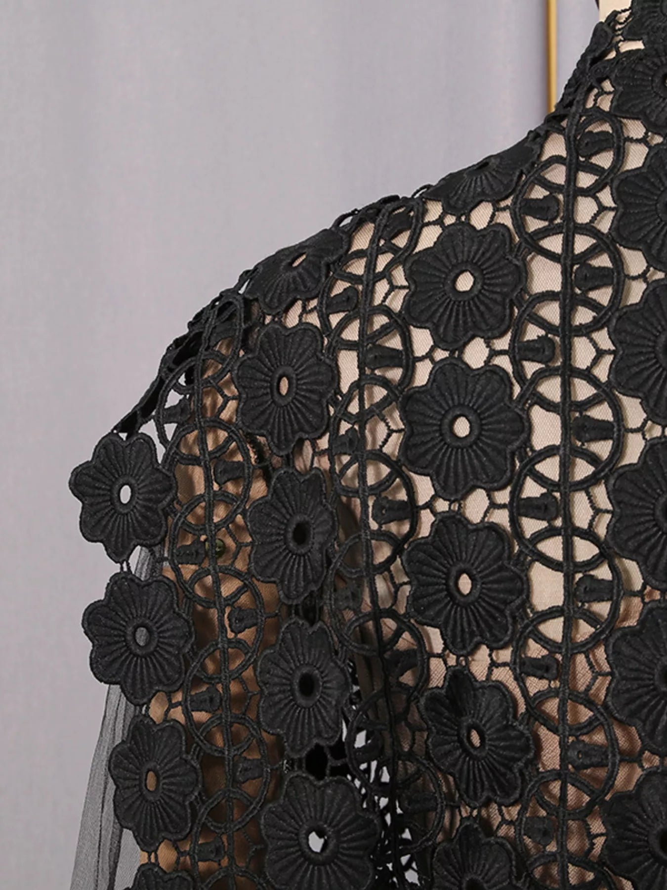 Lace Sheer Sleeve Mini Dress
