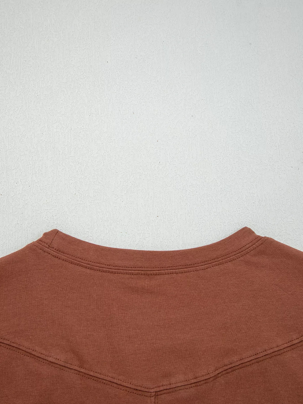 Raw Seam Detail Solid Color Long Sleeve Top