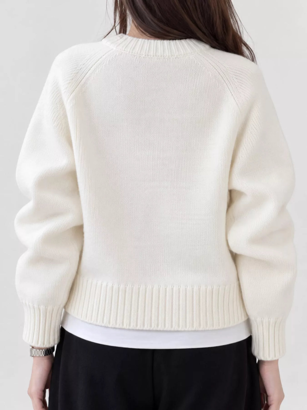 Ribbed Hem Zip-Up Cardigan