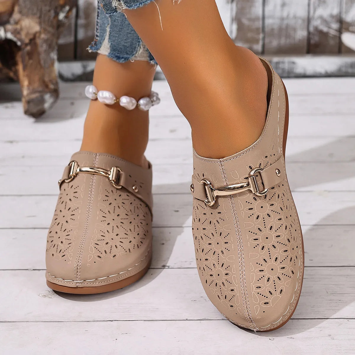 Round Toe Wedge Sandals
