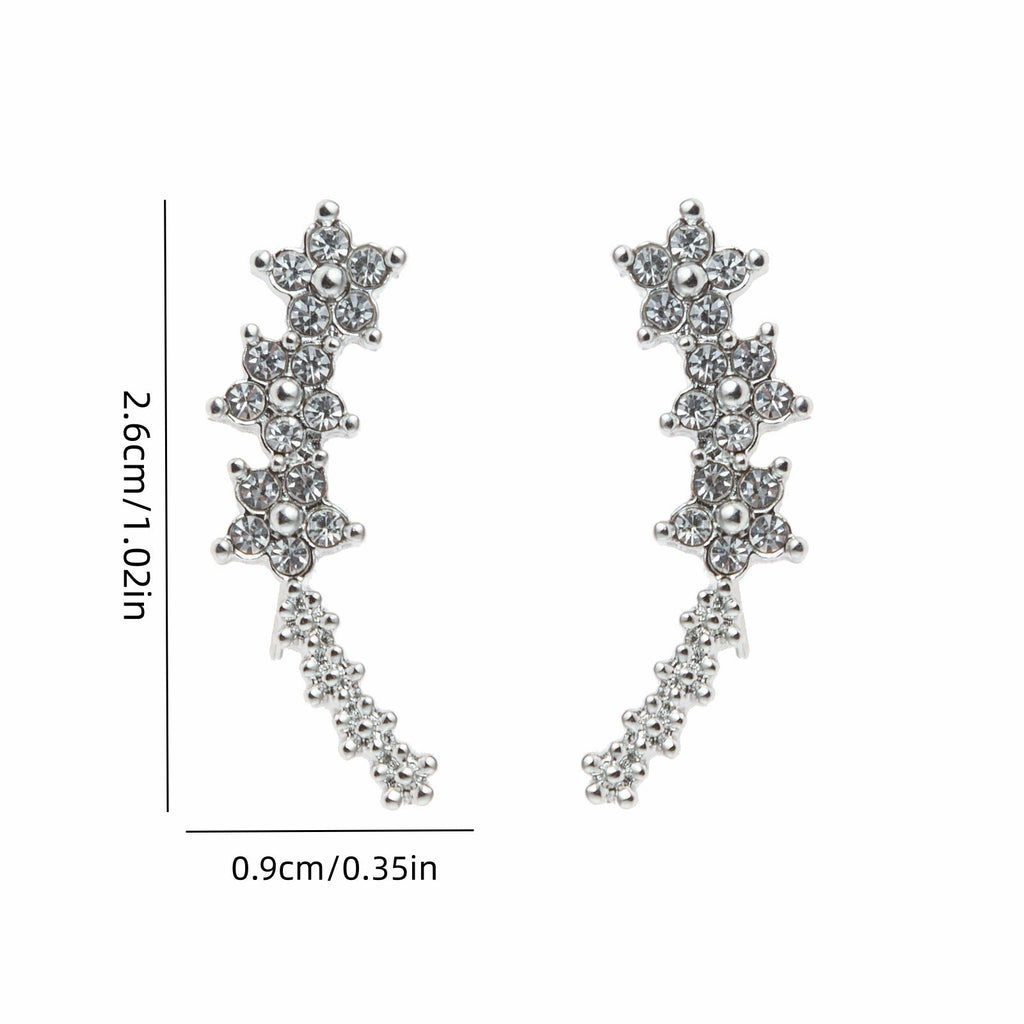 Elegant Zircon-studded Stud Earrings For Women