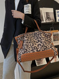 Leopard Studded Tote Bag