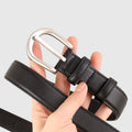 Classic Leather Belt with Silver Buckle