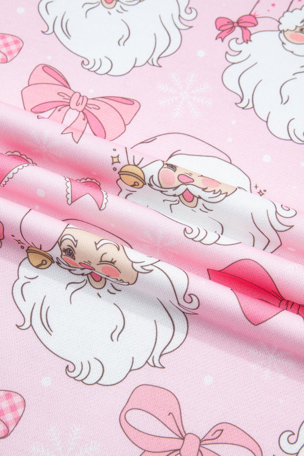Christmas Santa Bow Mock Neck Graphic Sweatshirt