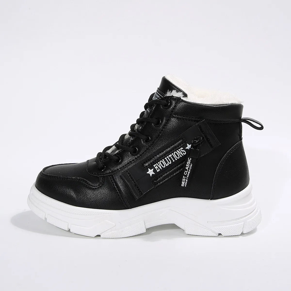 Premium Lace-Up Combat Boots with Fleece Line