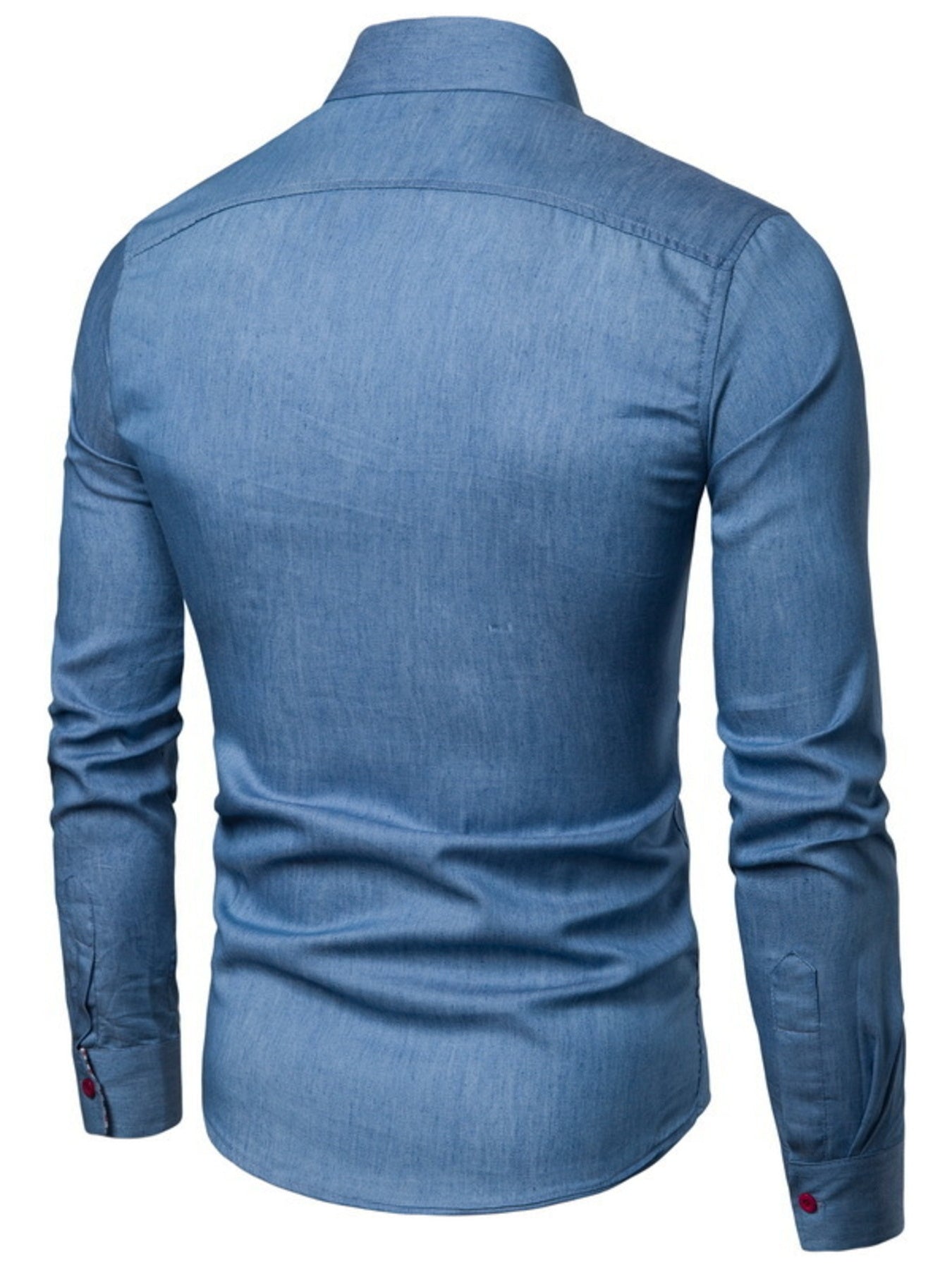 Men's Plus Size Slim Fit Long Sleeve Denim Shirt