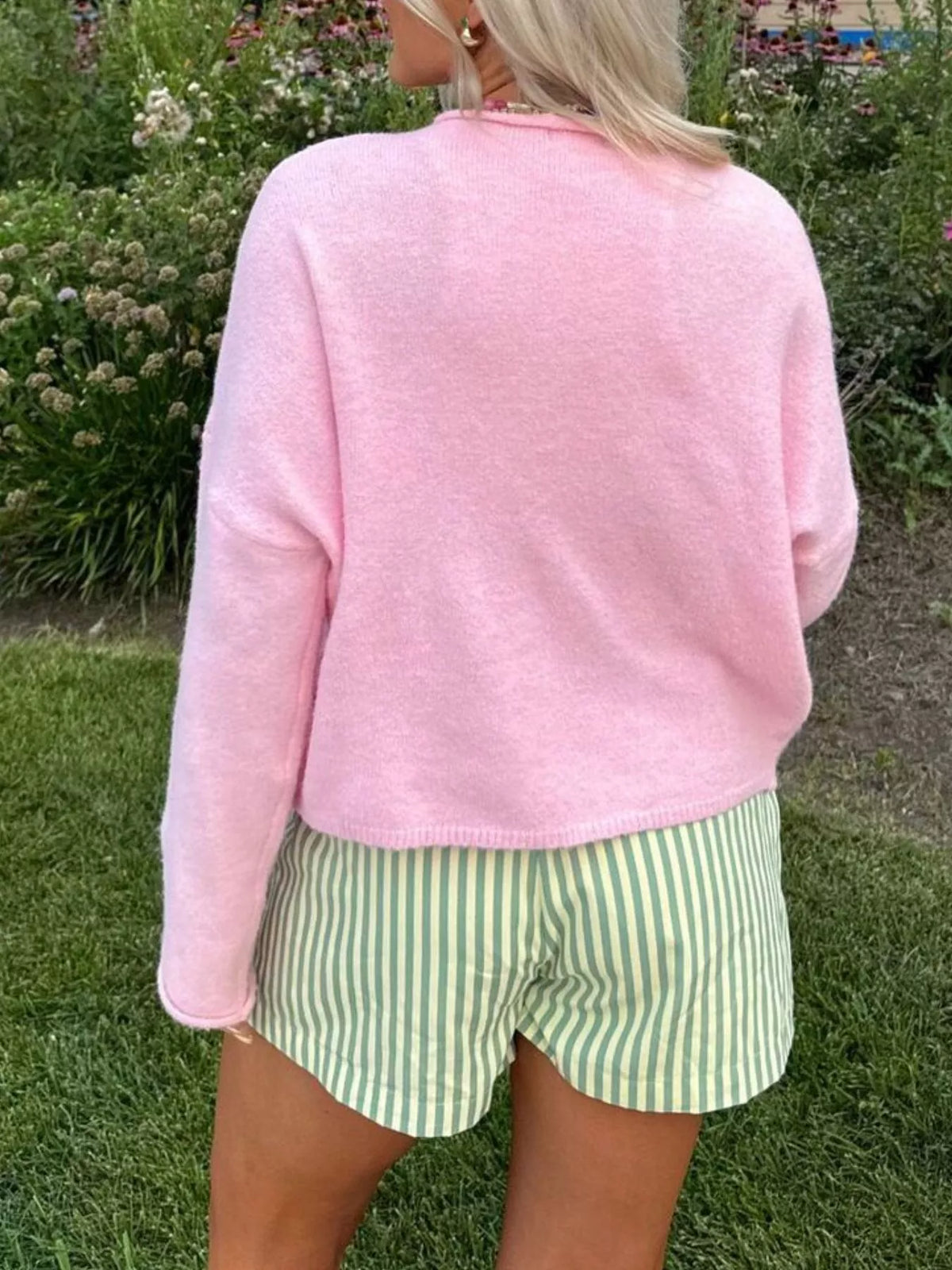 Button-Down Dropped Shoulder Cardigan
