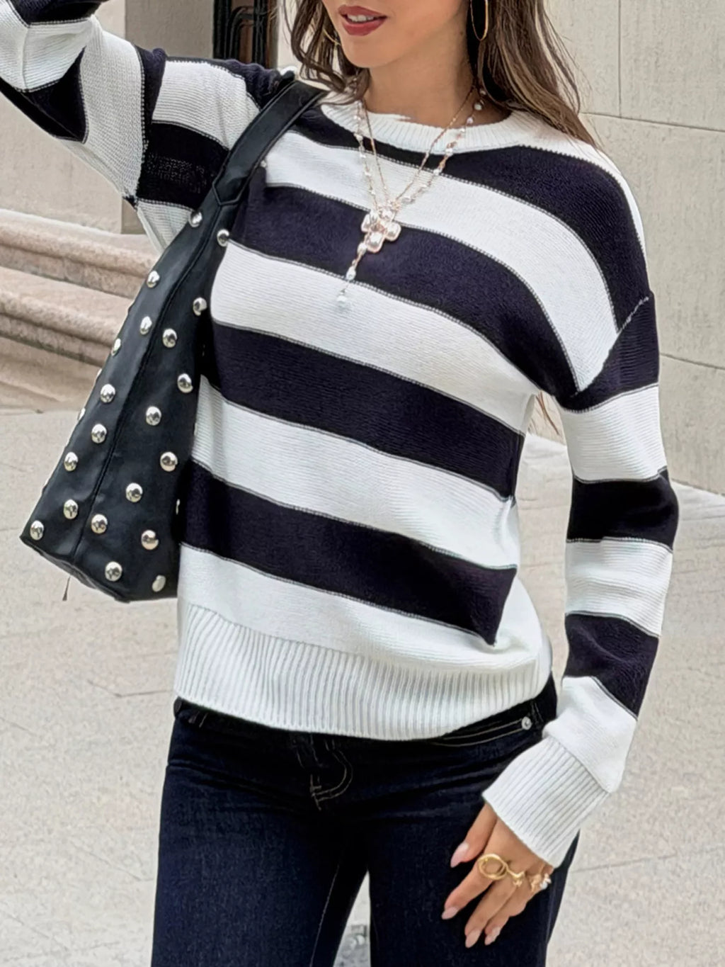 Striped Crew Neck Sweater