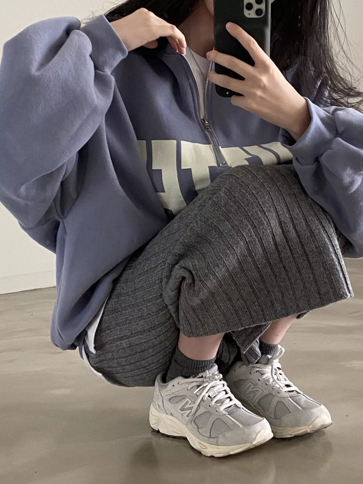 Half-Zip Letter Graphic Sweatshirt