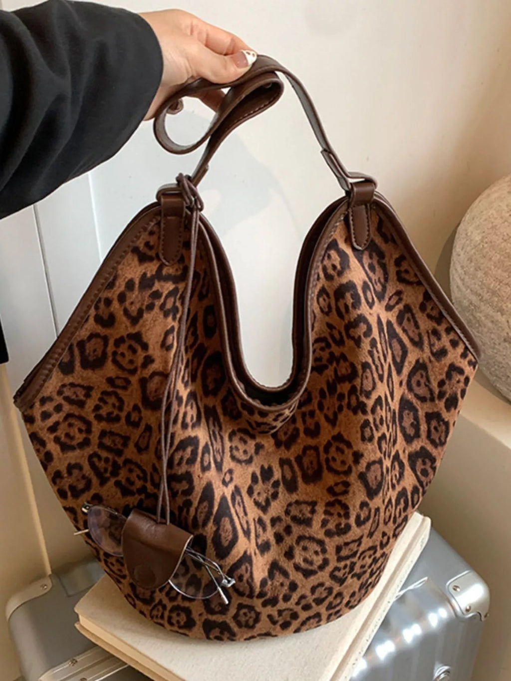 Leopard Print Large Tote Bag